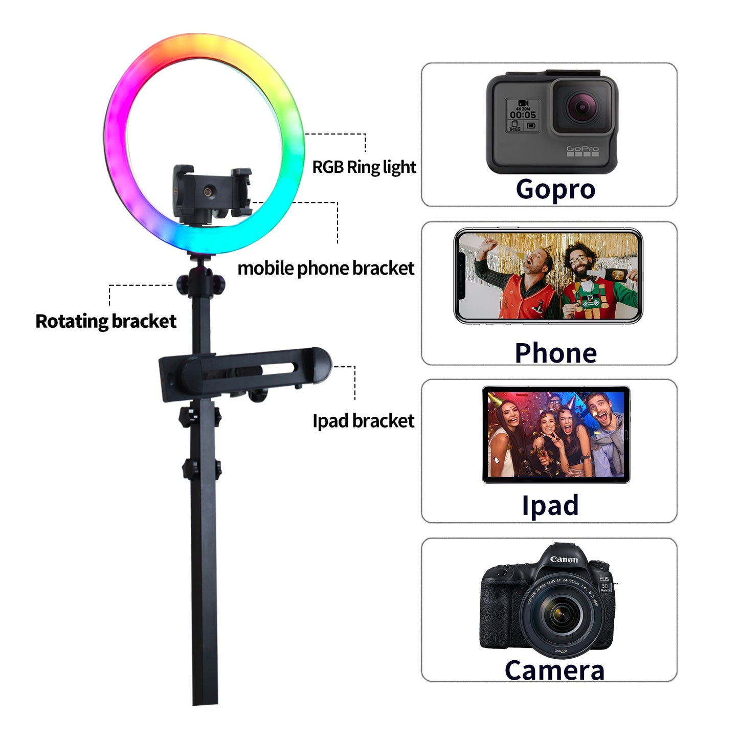 39"(100cm)Automatic Slow Motion 360 Photo Booth Standing 3-4 People, with Flight Case & Ring Light,